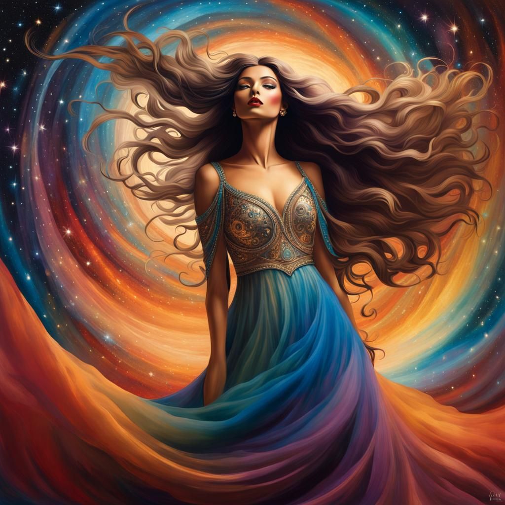 Dreamlike Gypsy Woman in Surreal Style