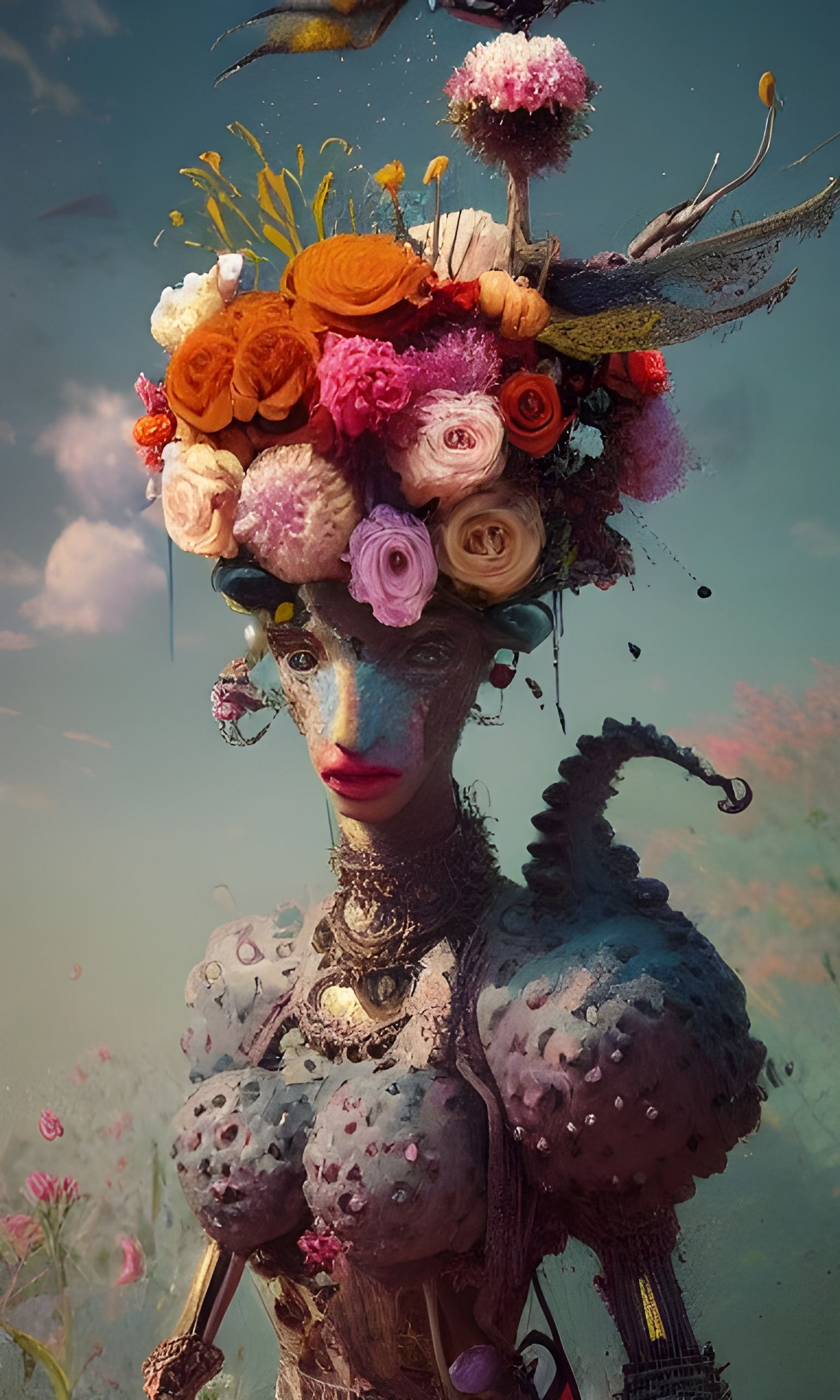 Surreal Anthro Bouquet in Photorealistic Detail