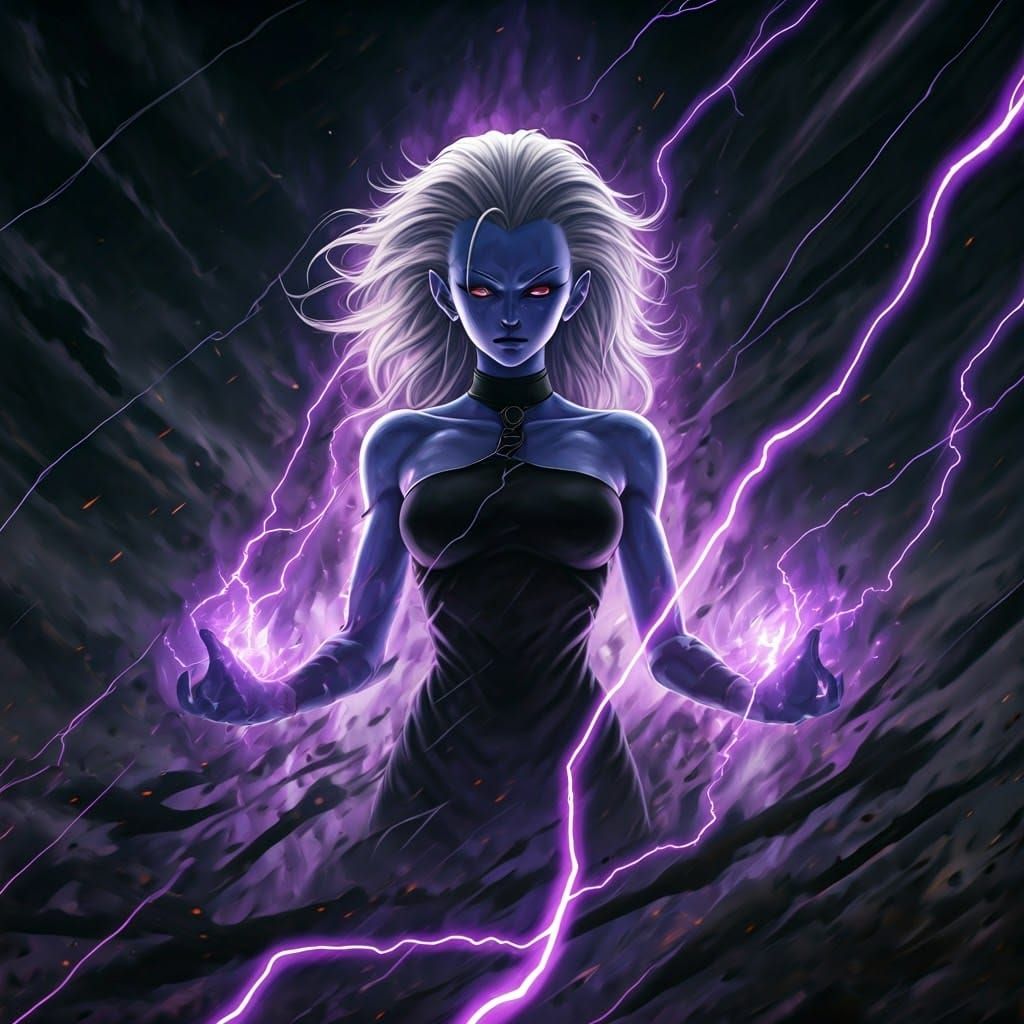 Ethereal Shadow Queen Unleashes Power in Dark Fantasy Landsc...