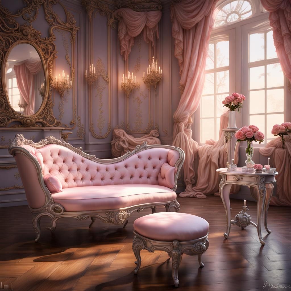 Rococo Boudoir with Romantic Allure in Soft Pastel