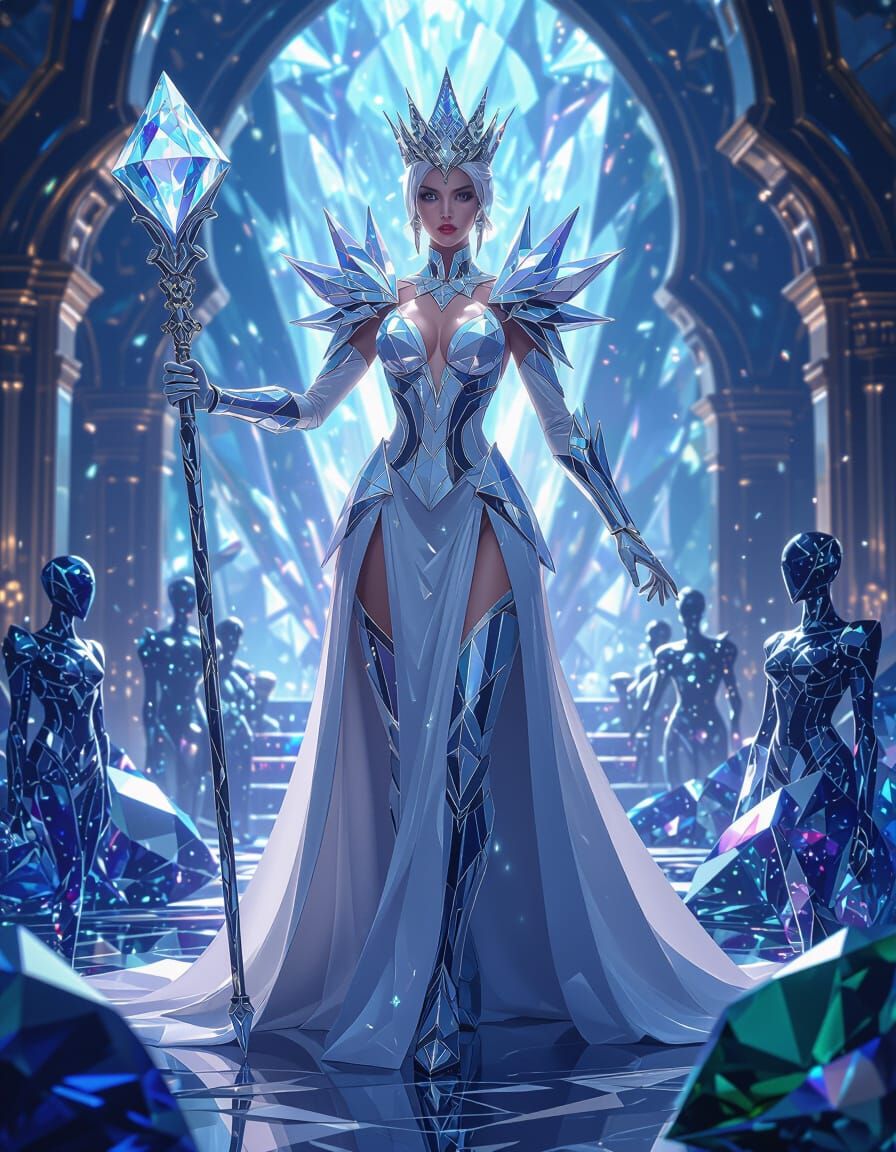 Regal Queen of Diamonds in Crystalline Palace