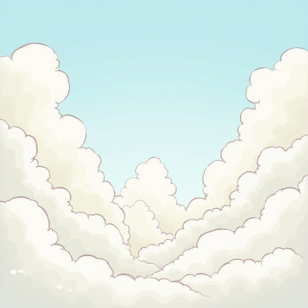 Whimsical Cartoon Clouds in Pastel Hues