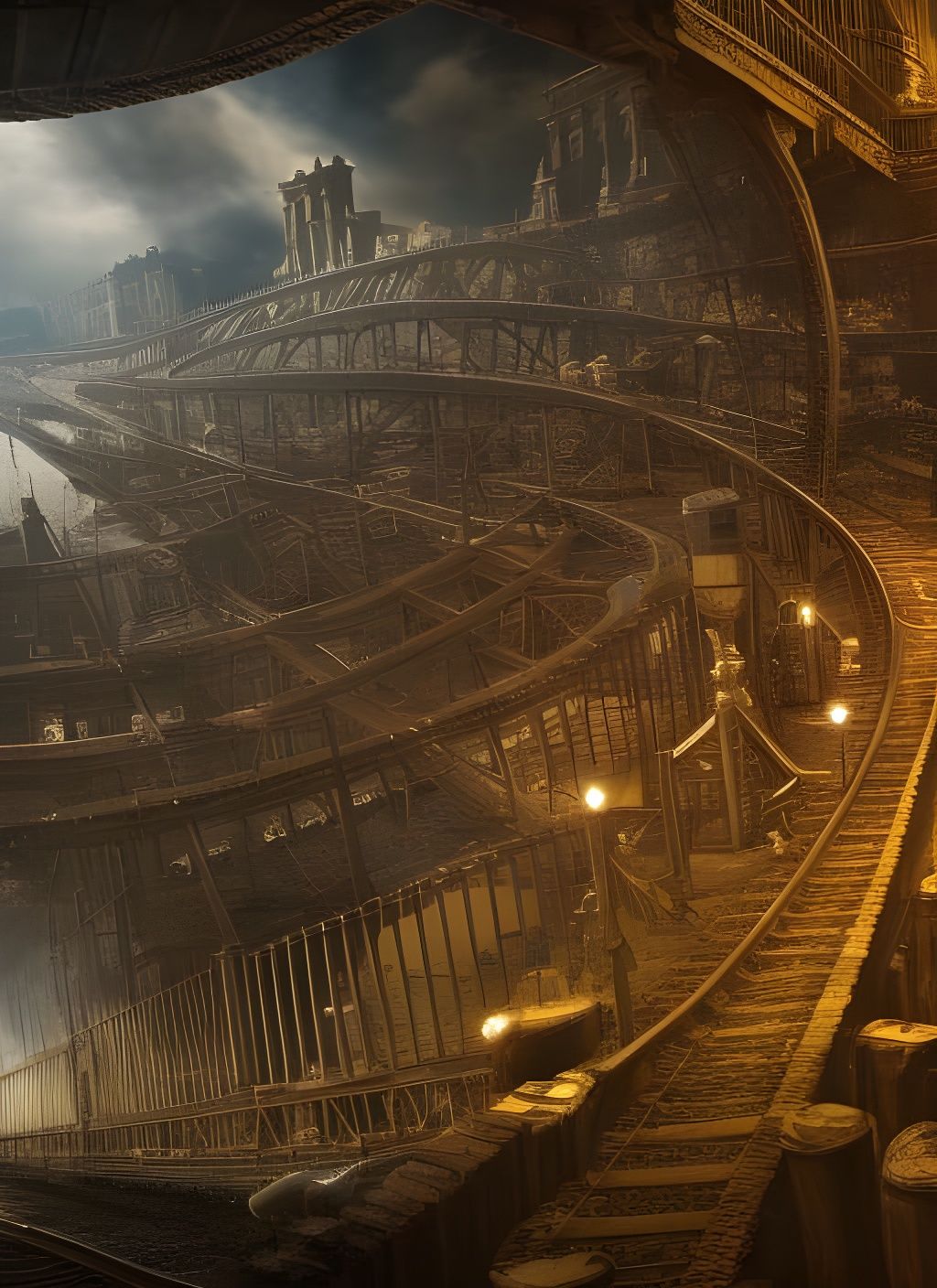 Elaborate Train on Infinite Tracks: Piranesi-Style Maze