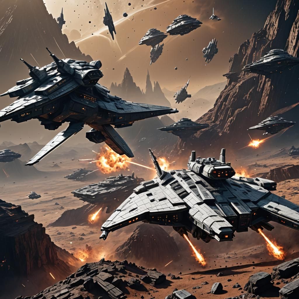 Battlesuits in Space Fighting Star Destroyers