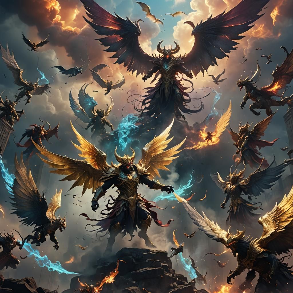 Epic Battle Between Angels and Demons