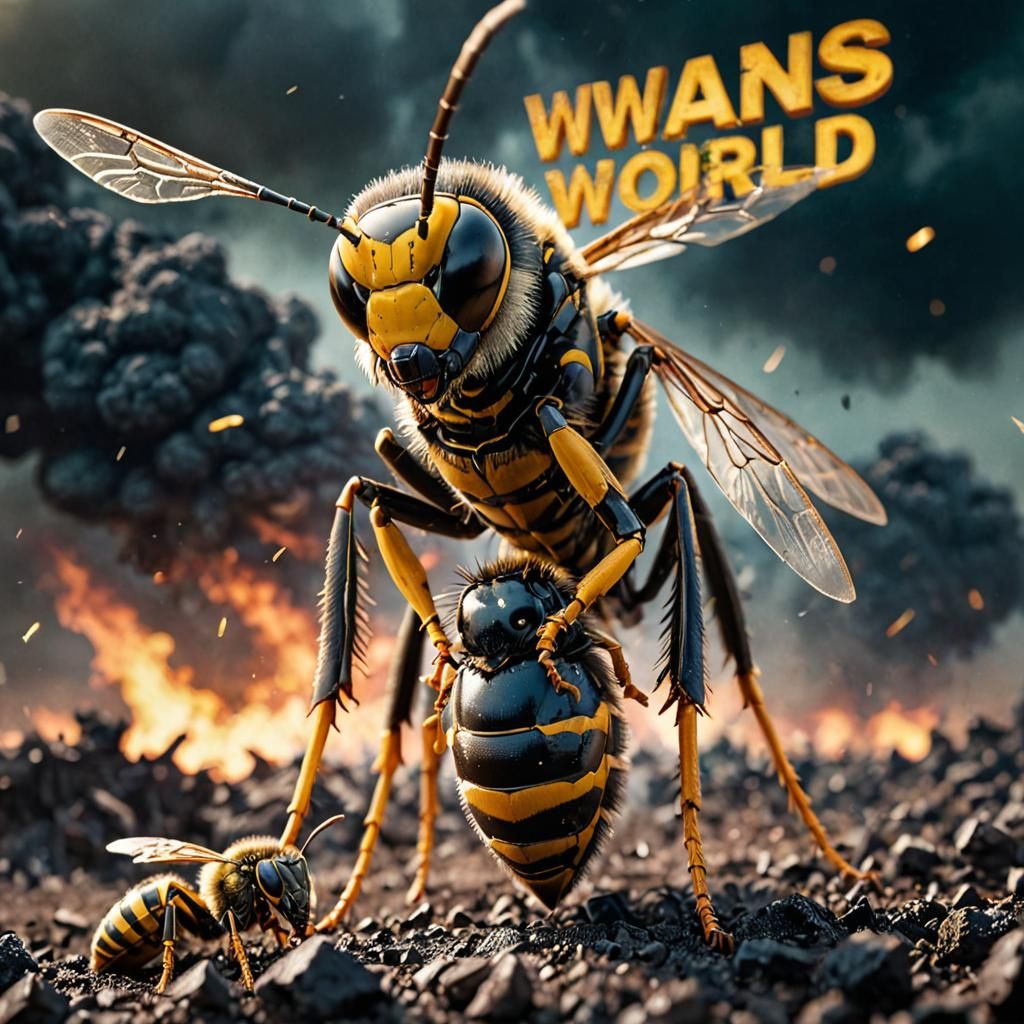 Apocalyptic Wasp Movie Poster in HDR