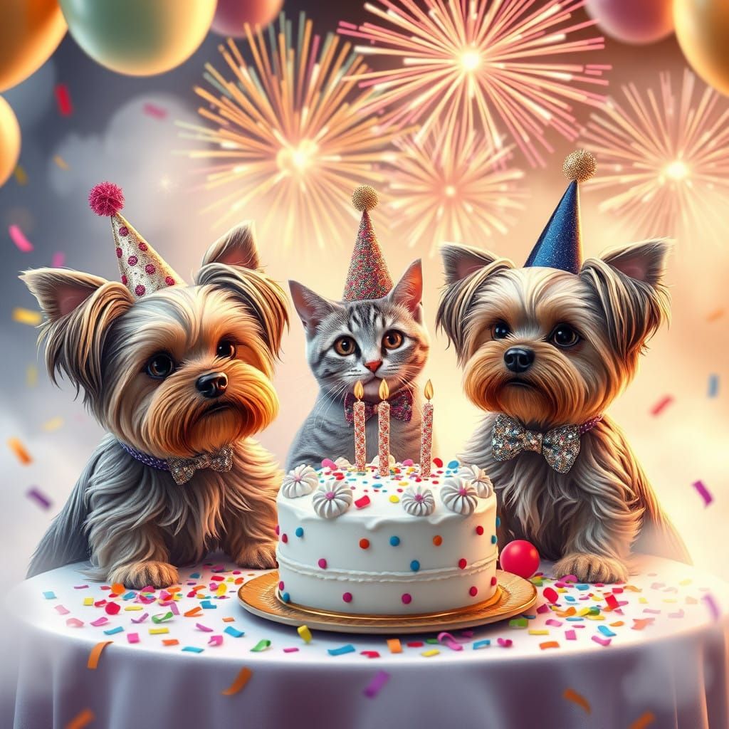 New Year's Day Celebration in Whimsical Fantasy Setting