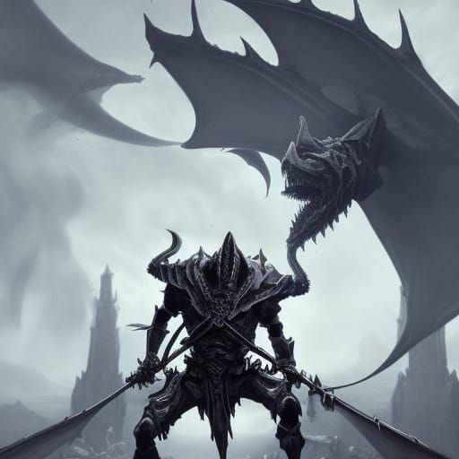 Shark Dragon Lich on Skeleton Throne