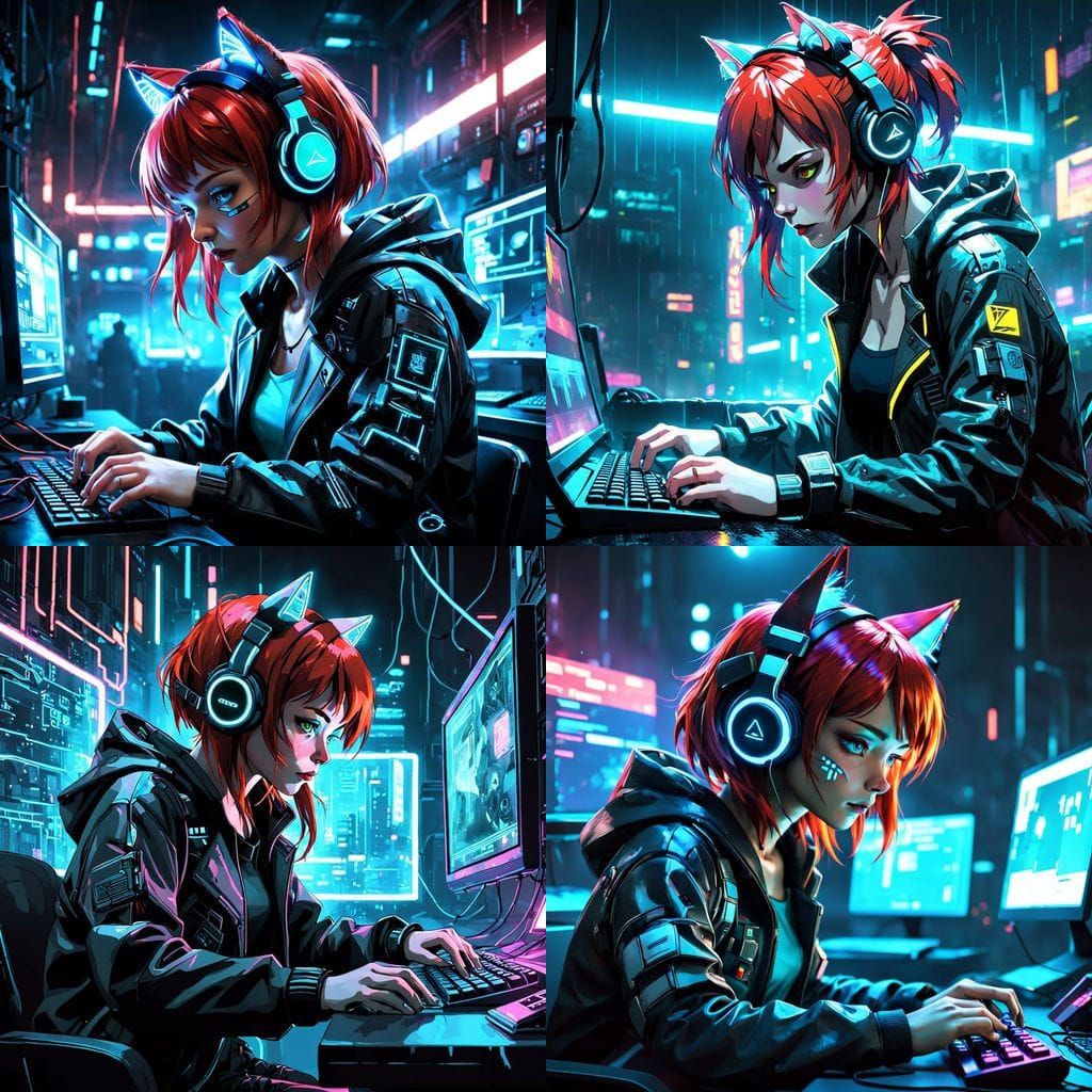 Cyberpunk Catgirl - Life can't be fun 24/7