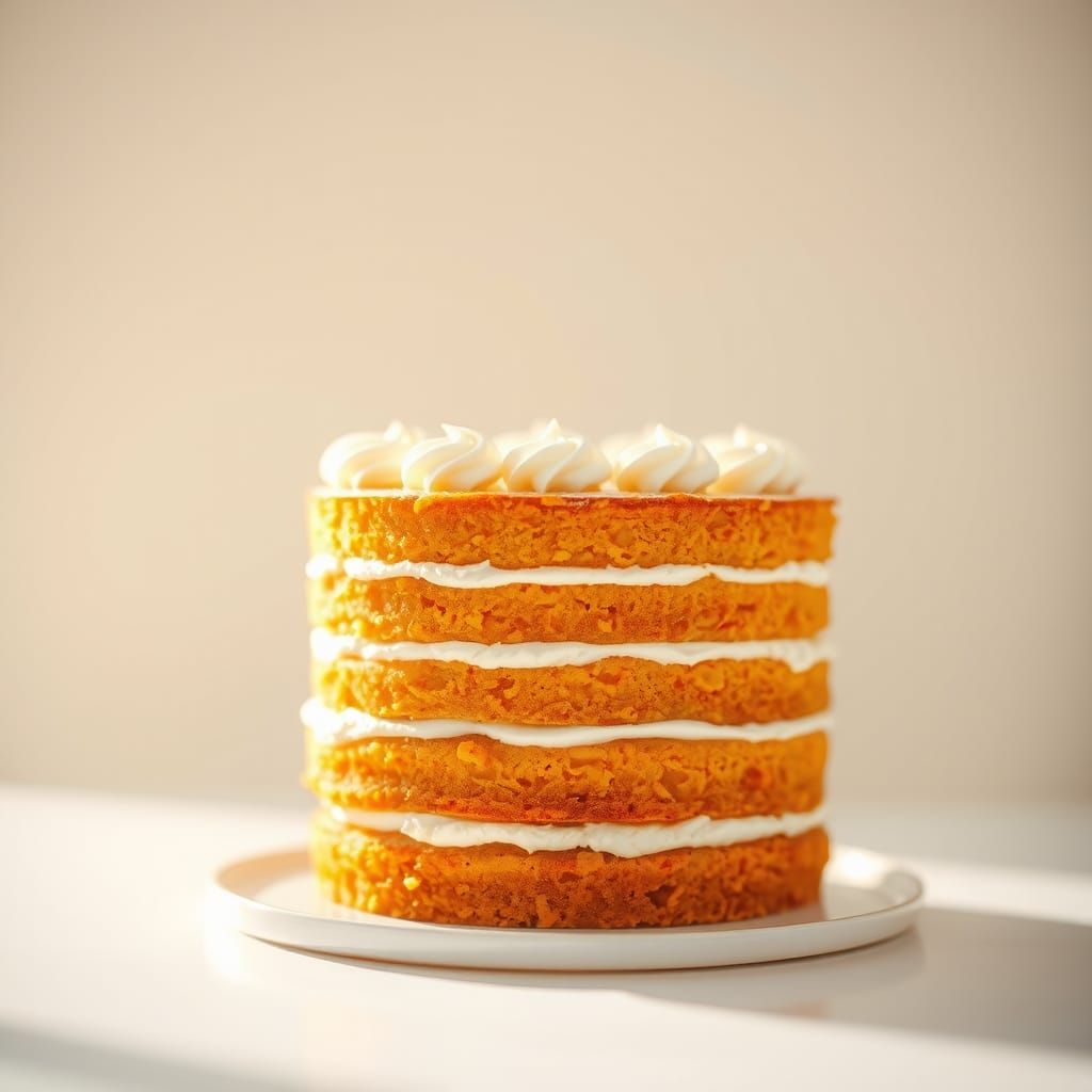 Orange and White Cake with Delicate Piping
