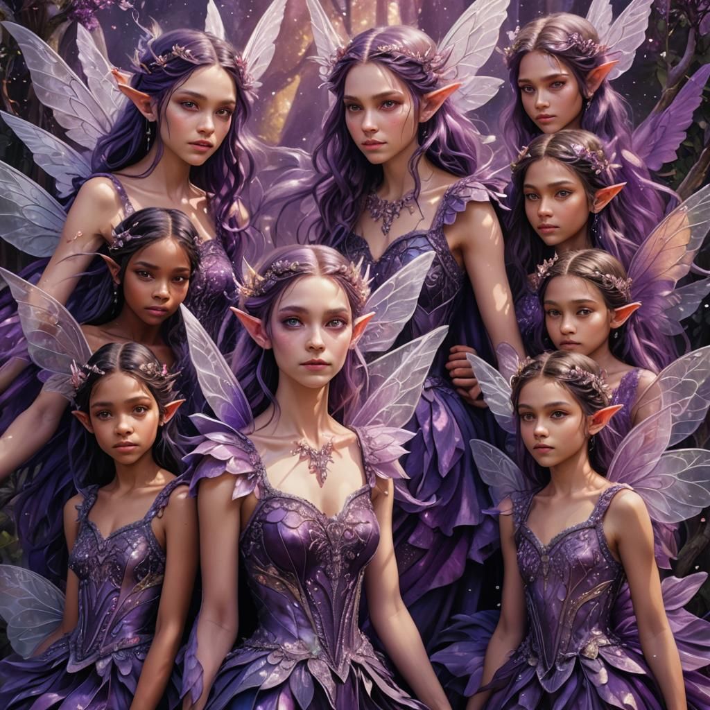 Elves and Fairies with Crystallized Wings in Fantasy Art