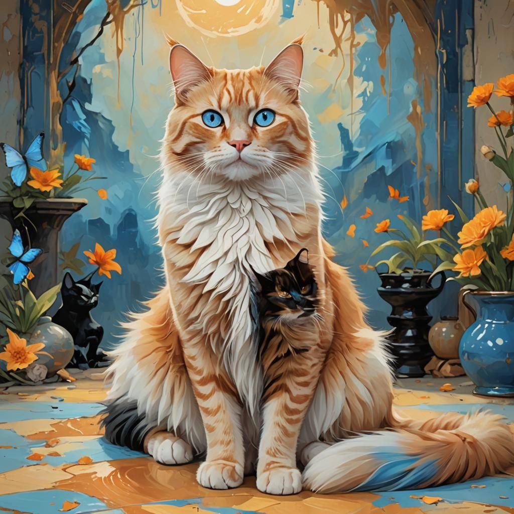 Dreamlike Cats in Surreal Fantasy Art