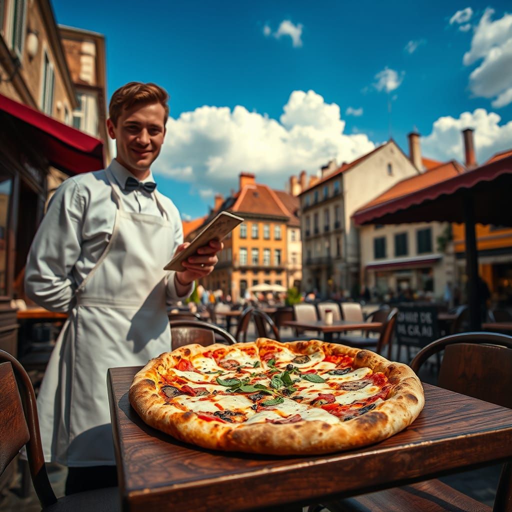 Italian Pizza in Quaint Restaurant: Hopper Style