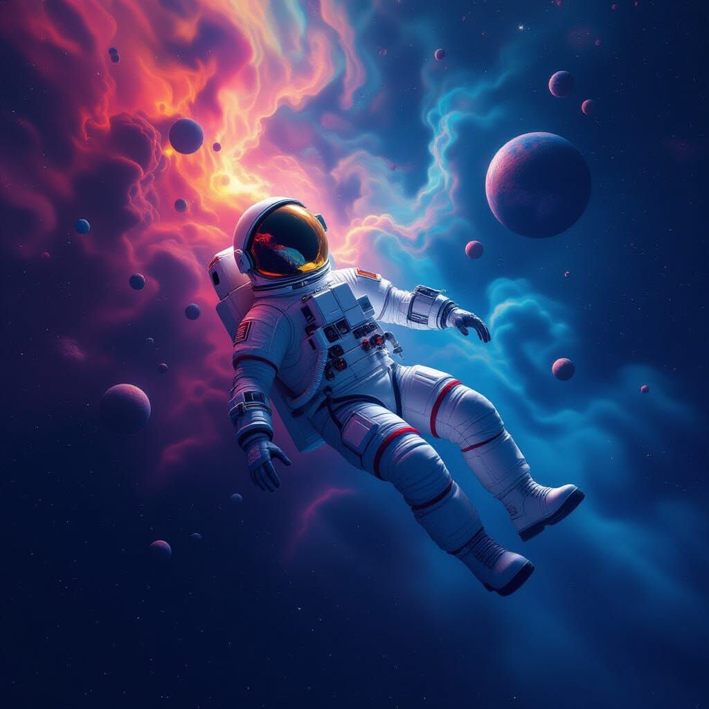 Astronaut in Deep Space, 8k Unreal Engine Splash Screen