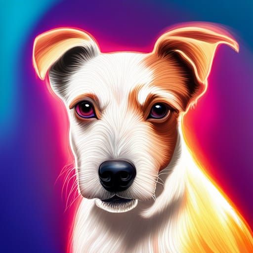 Hyperrealistic Jack Russell Terrier Splash Art Portrait