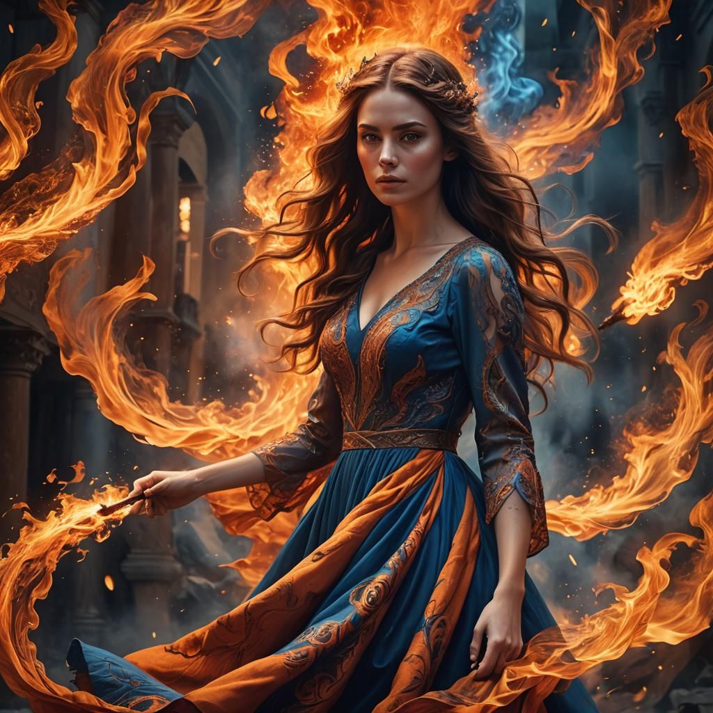 Girl in Flames: A Digital Matte Painting