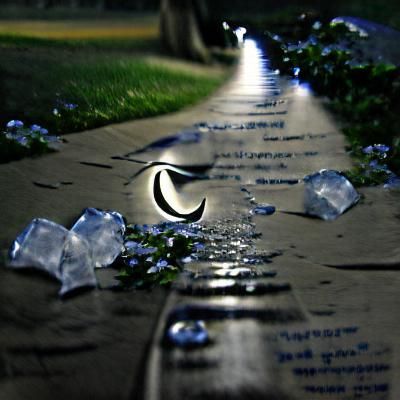 Moonlit Tears: A Glistening Pathway