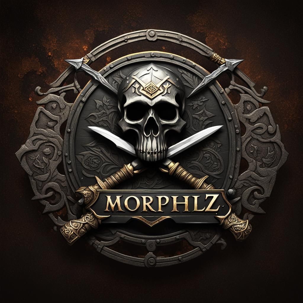 Nordic Medieval Metalwork Logo in Dark Fantasy Style