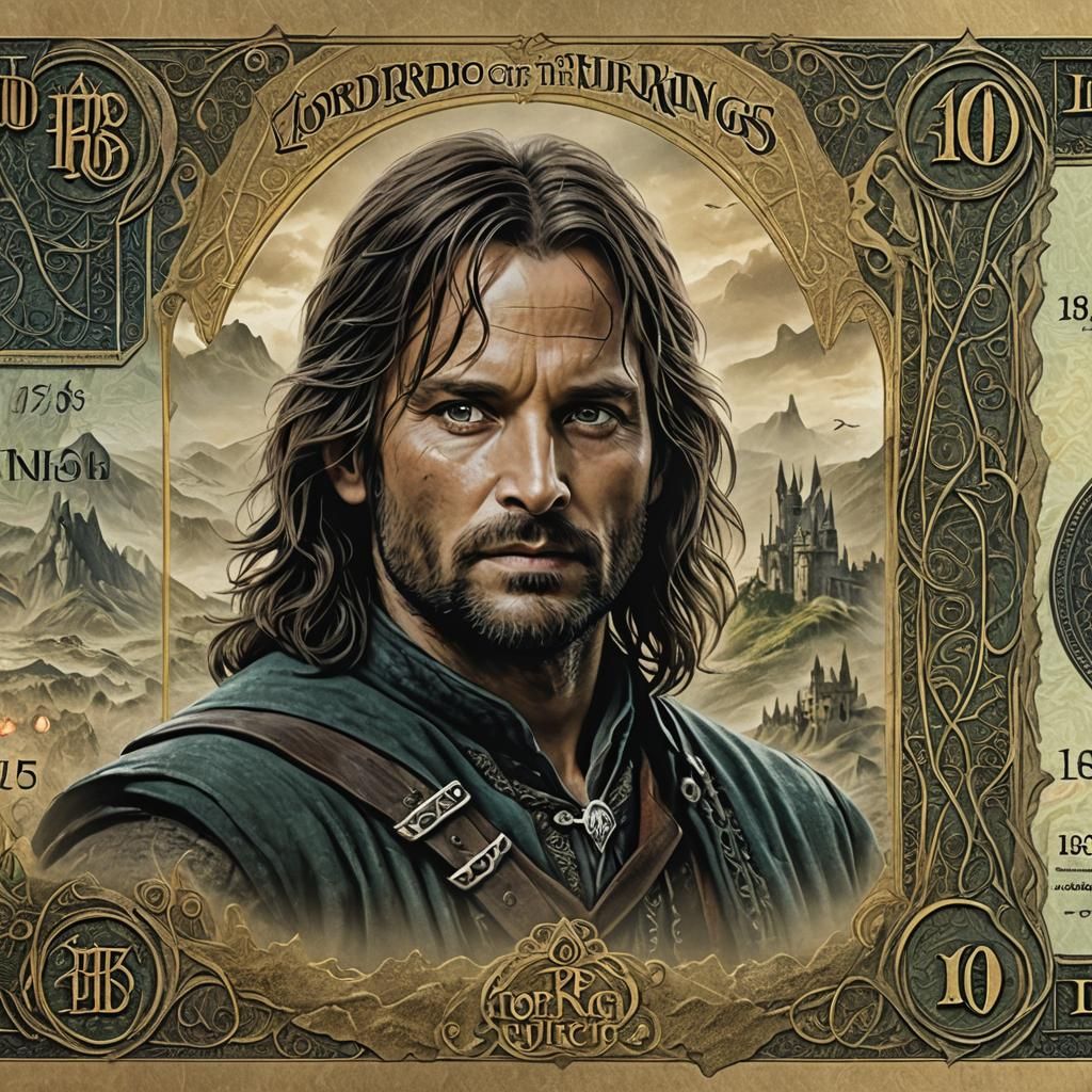 Aragorn as Art Banknote: Detailed Matte Painting