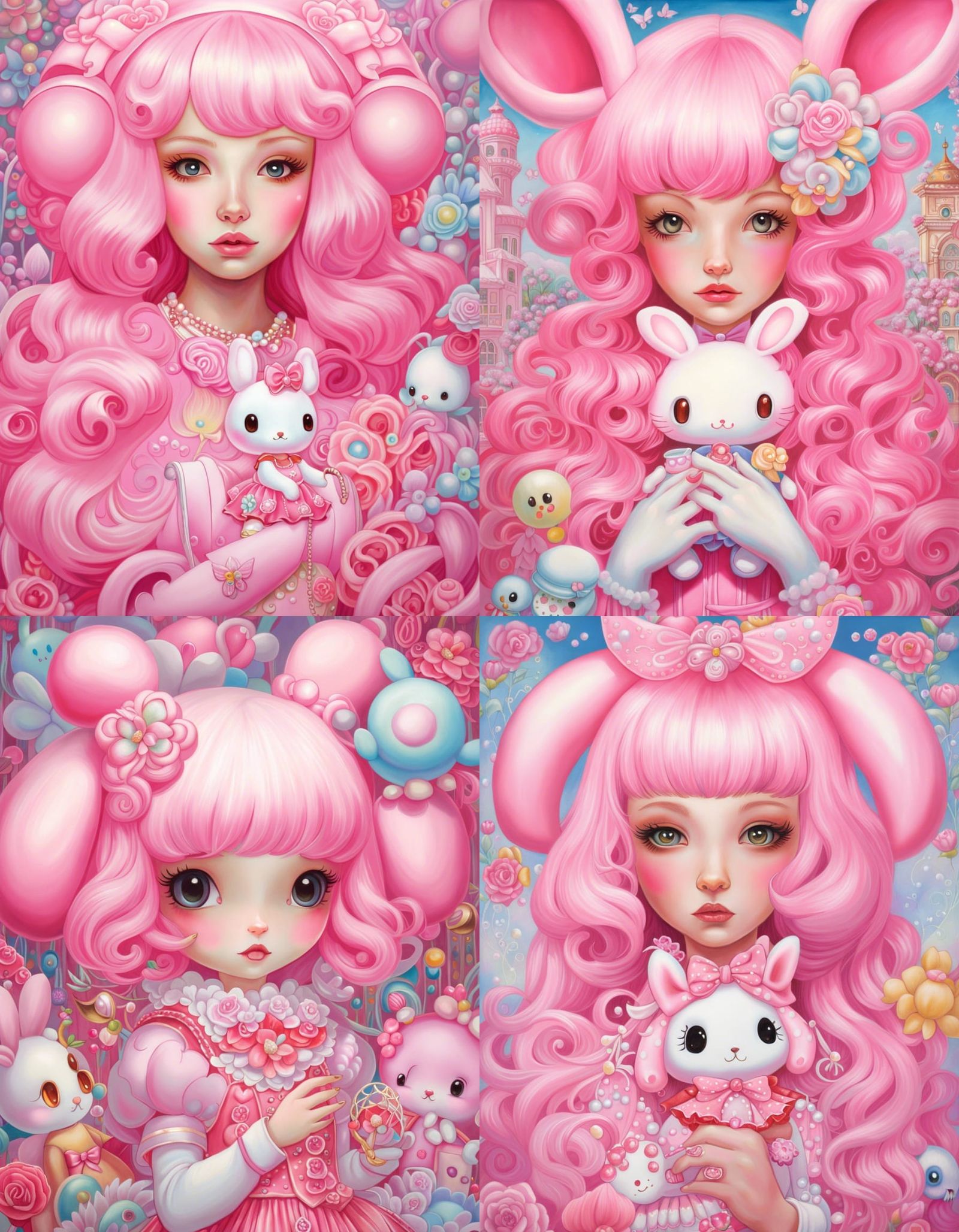Girl in My Melody Costume: Pop Surrealism Portrait