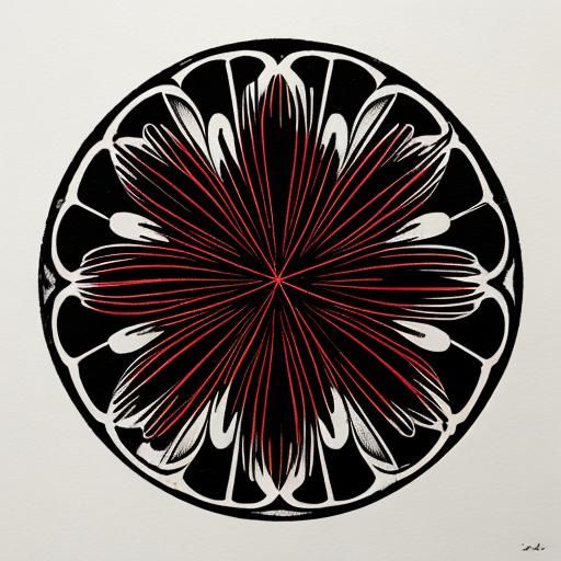 Red Clover Woodcut Botanical Illustration