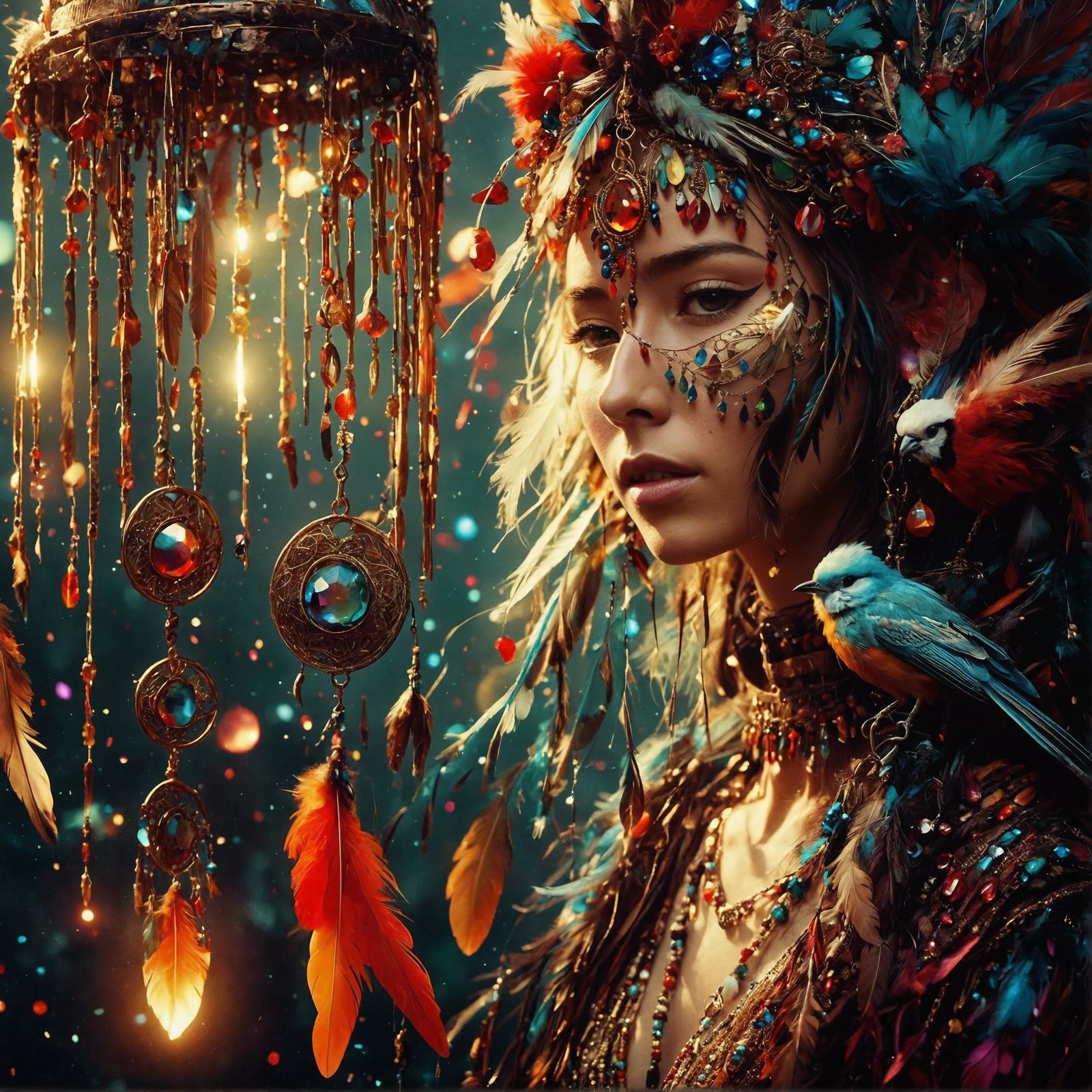 Shimmering Portrait of an Indigenous Girl