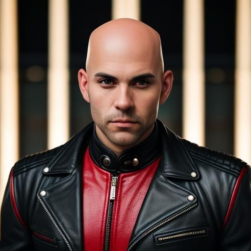 Handsome Biker in Leather Suit: Professional Photography