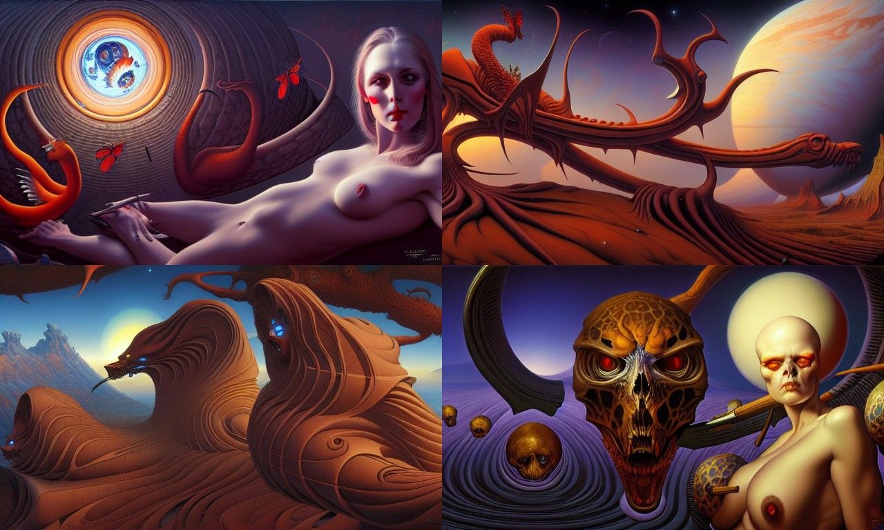 Dark Fantasy Creature in Gerald Brom Style