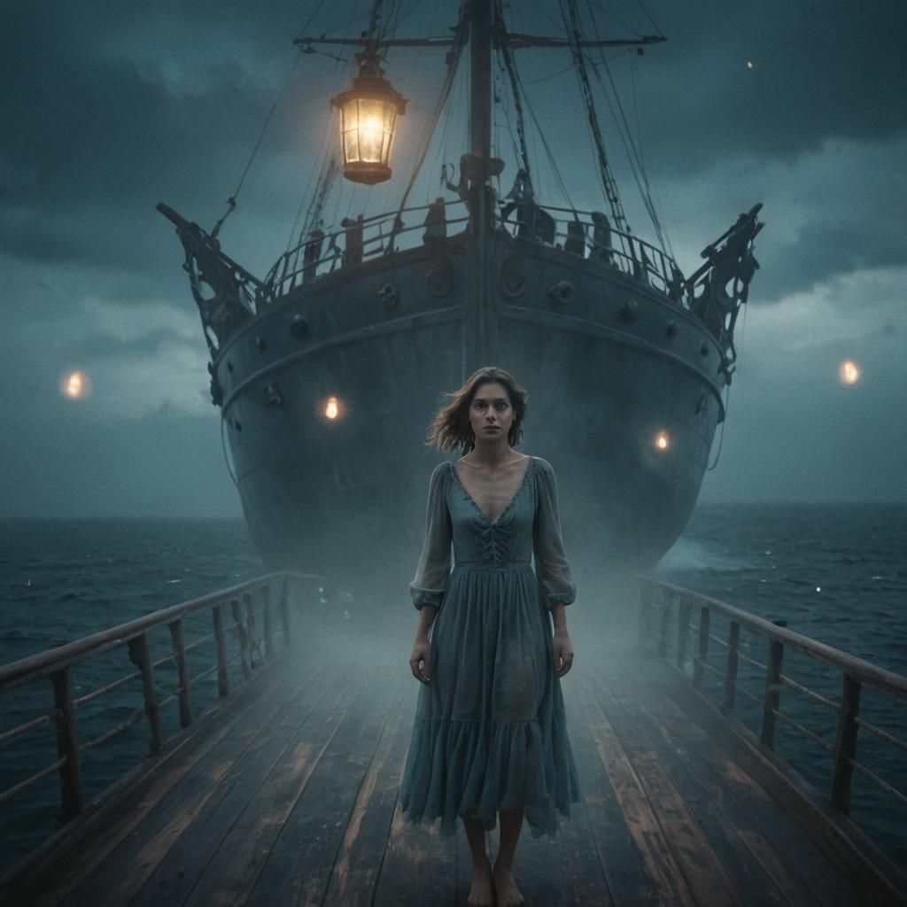 Ghostly Ship in the Atlantic: Surreal Dreamscape