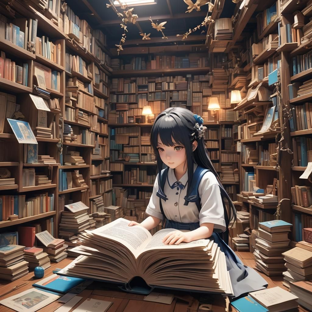 Detailed 3D Anime Pop-up Books in 8K