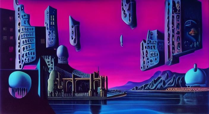 Surreal Melting Cityscape in a Dali-esque Style