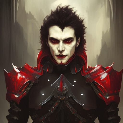 Futuristic Gothic Vampire Paladin Portrait