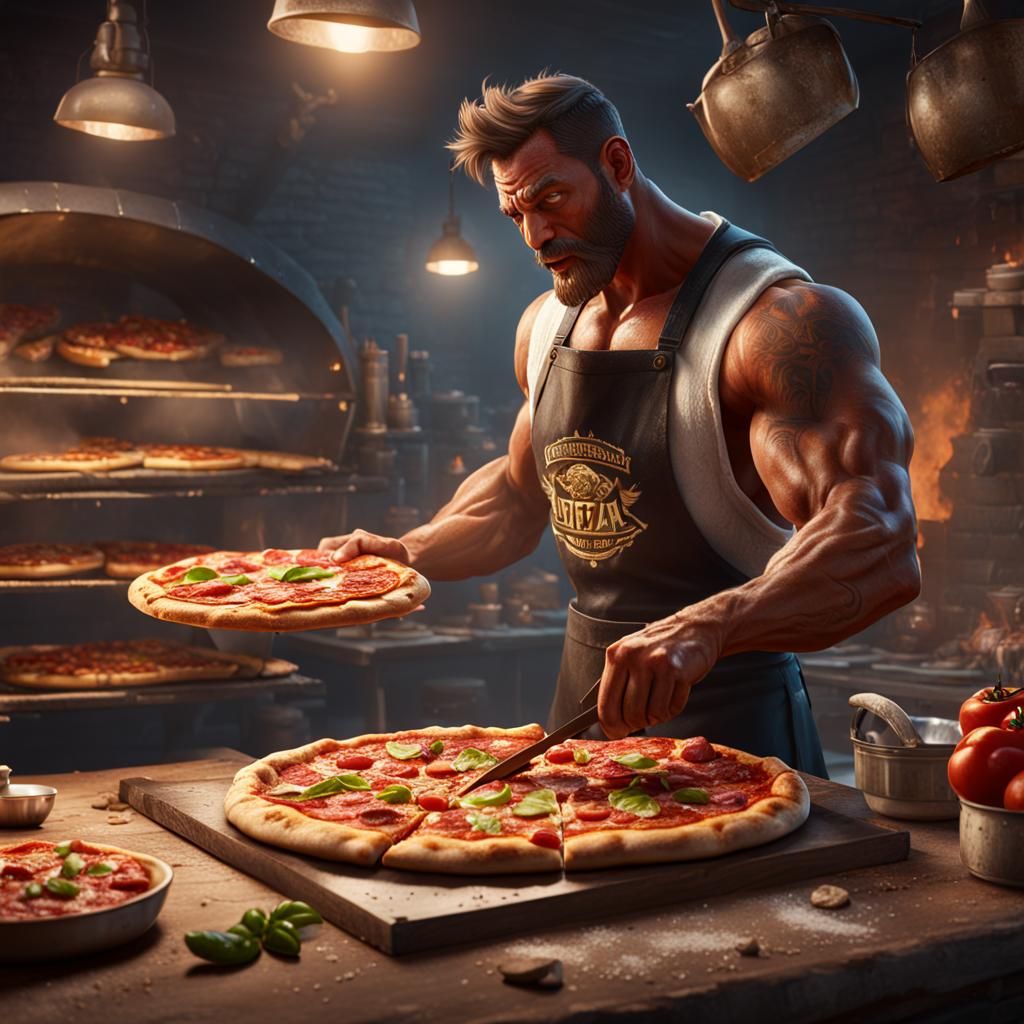 Muscular Pizza Baker Concept Art