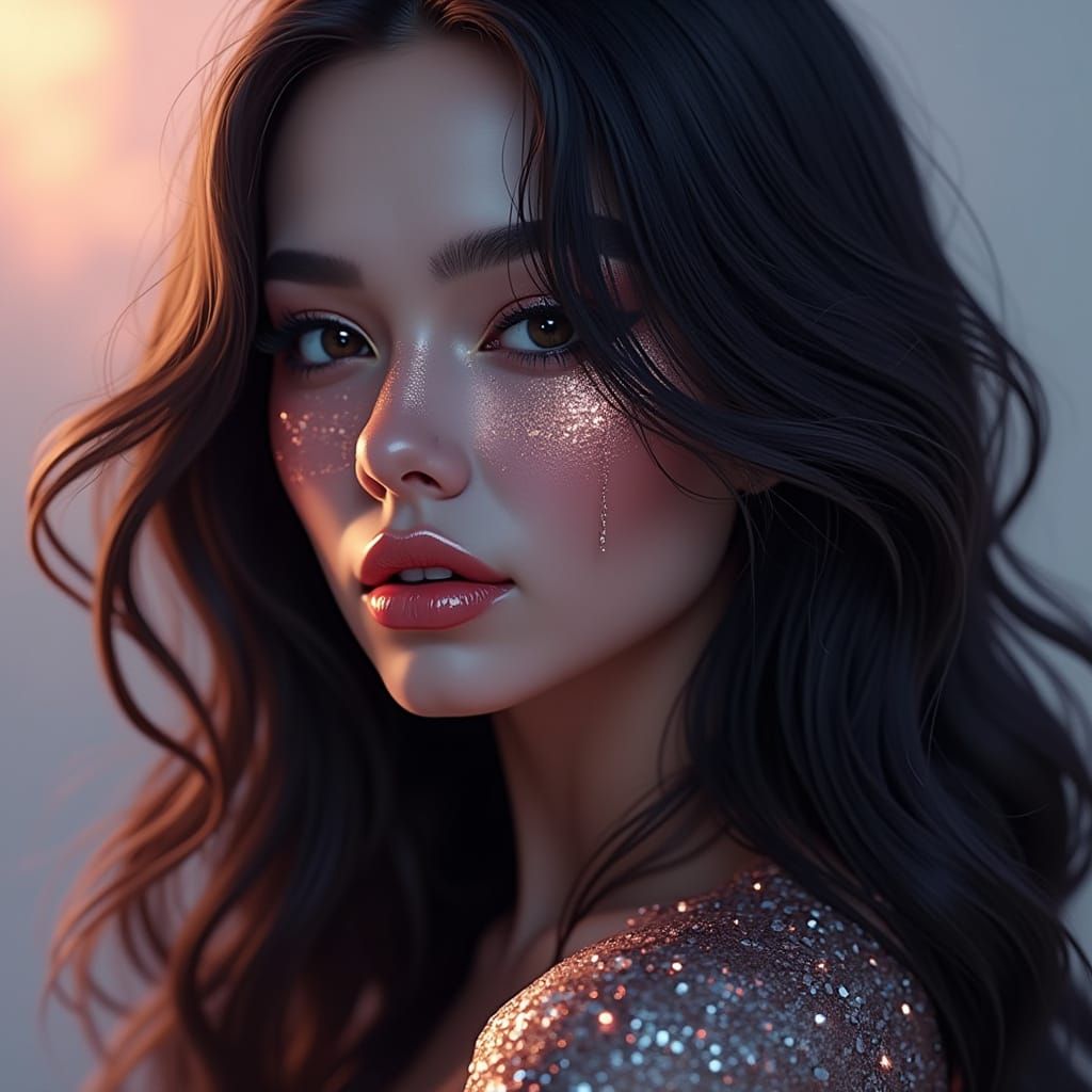 Luxury Futuristic Logo with Shimmering Diamond Accents