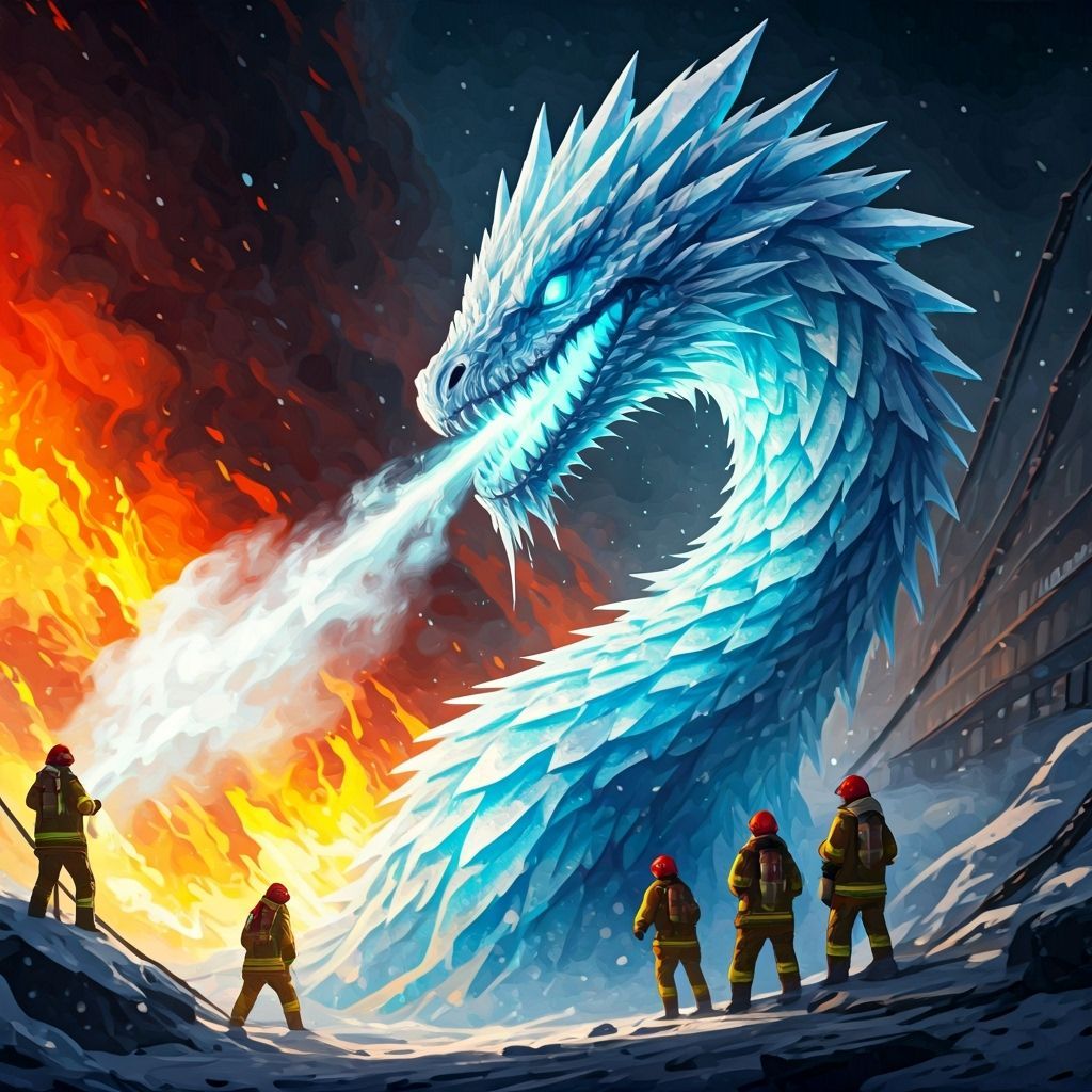 Ice Creature and Firemen Save People