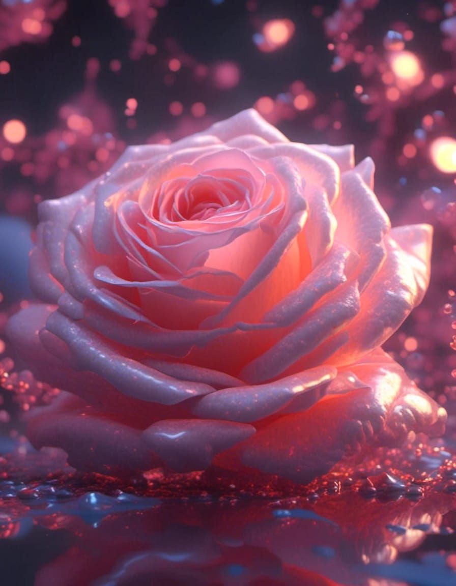 Ethereal Rose in High Quality CGI VFX Style