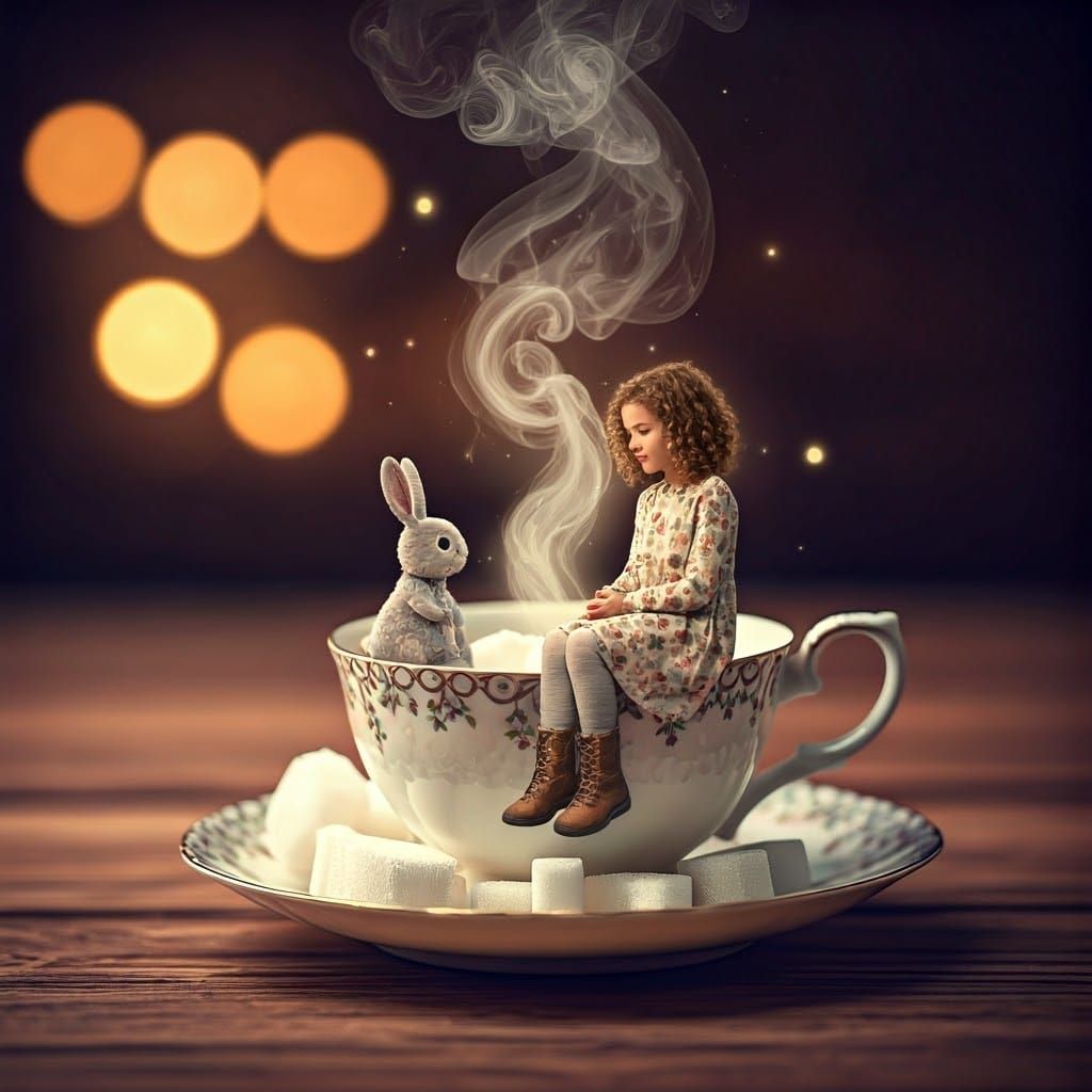 Whimsical Childhood Scene in Vintage Style