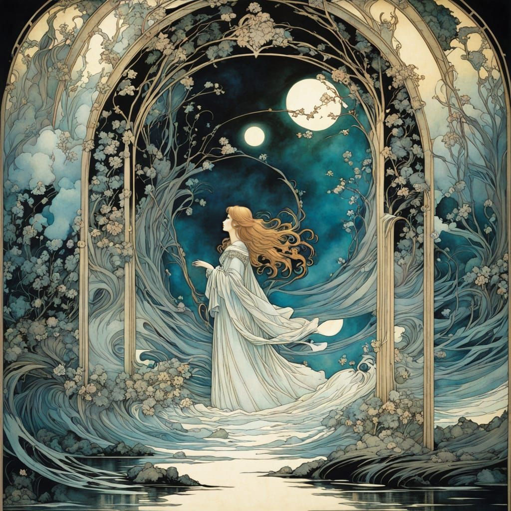 Abyss Transformation in Art Nouveau Style