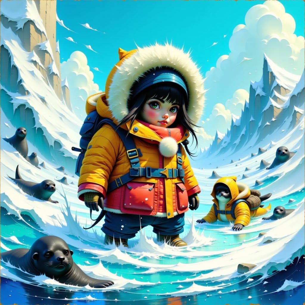 Agloolik in Mystical Underwater Arctic Scene