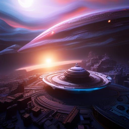 Fantastical Flying Saucer Concept Art