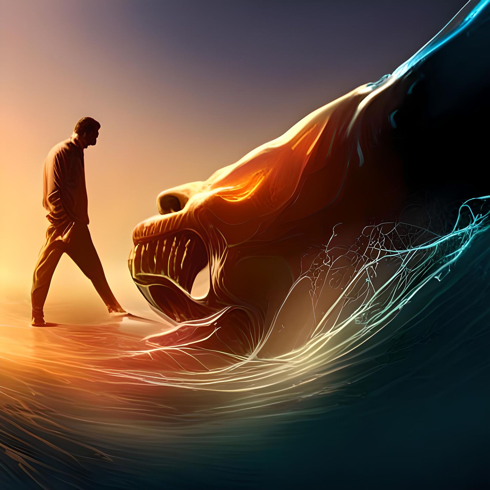 Hyperrealistic Dream Conversation in Splash Art Style