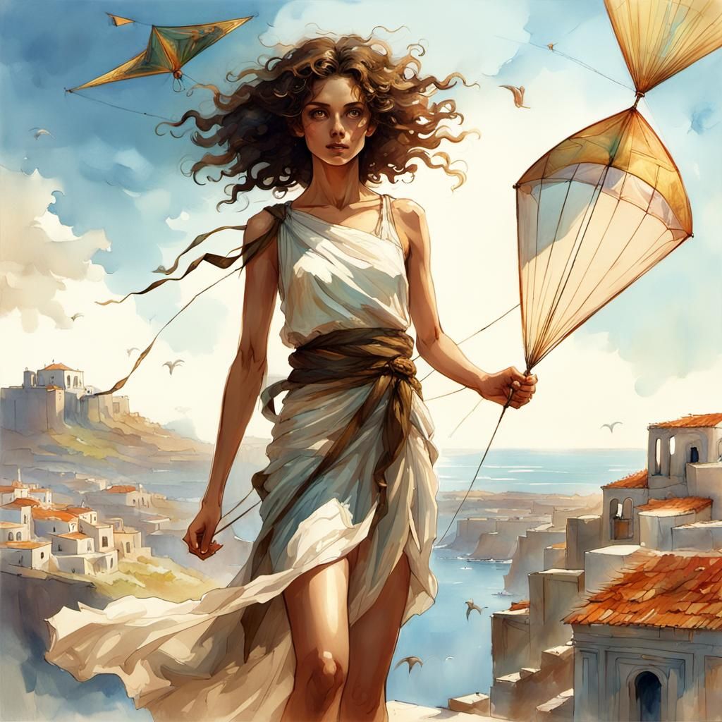 Greek Woman Fashion Model in DreamWorks Style