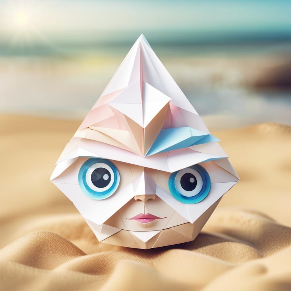 Origami Third Eye Baby on Beach