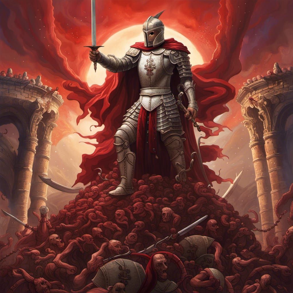 Victorious Holy Knight in Colosseum Art