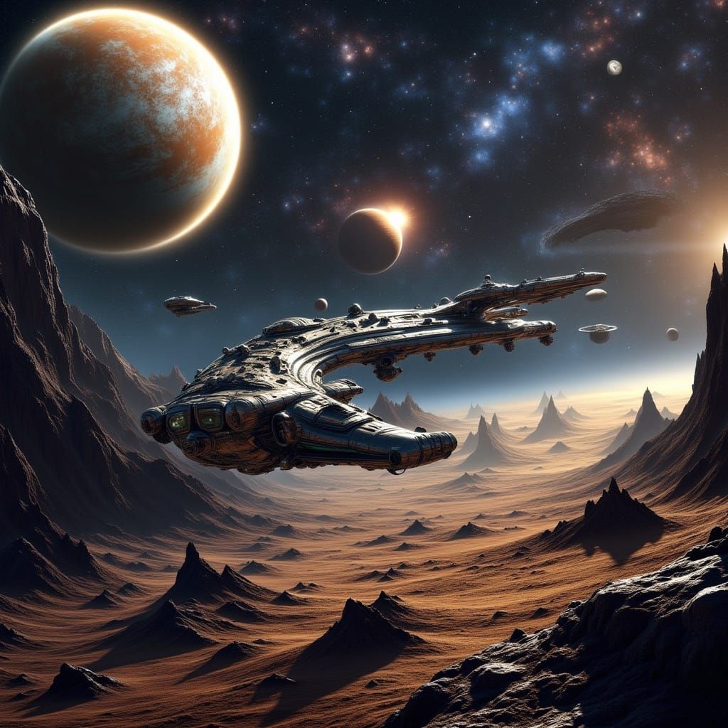 Awe-Inspiring Otherworldly Space Landscapes and Stations