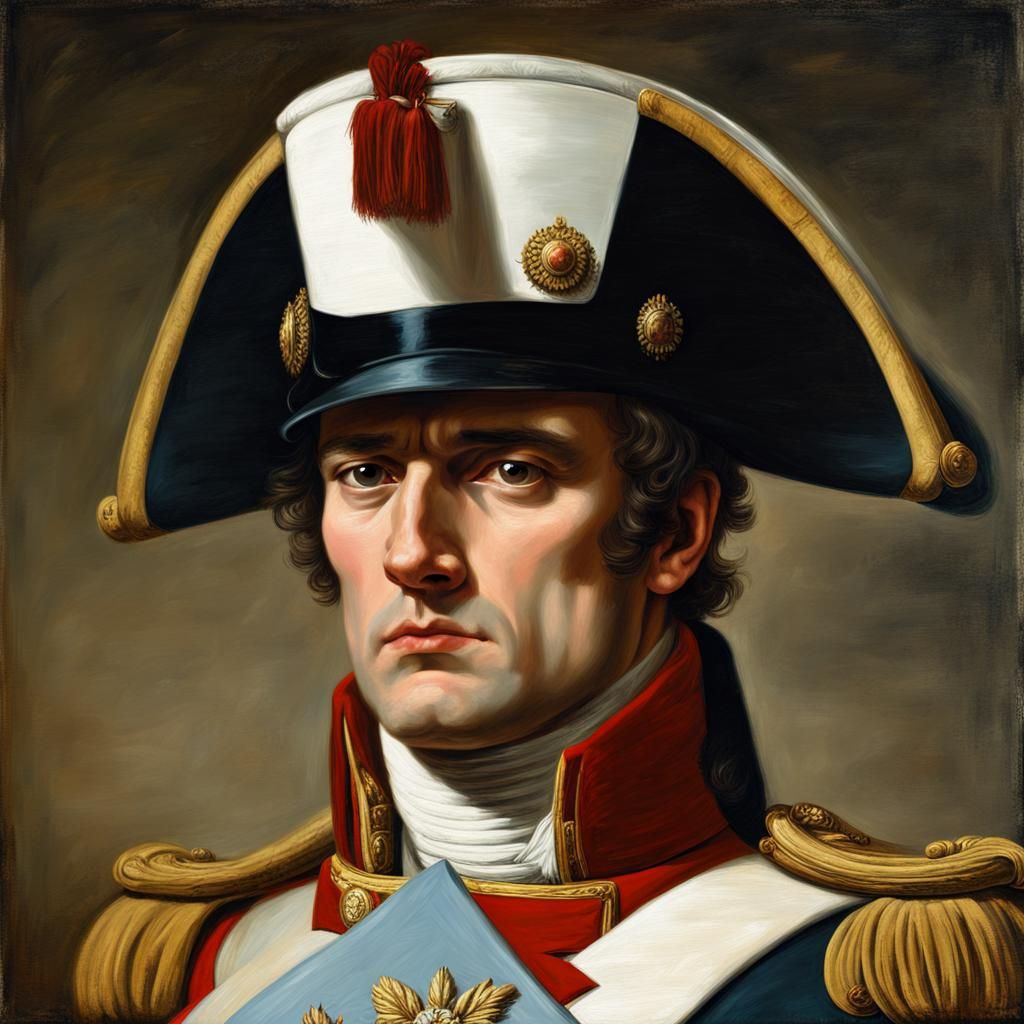 Hyperreal Portrait of Napoleon in Historical Military Attire