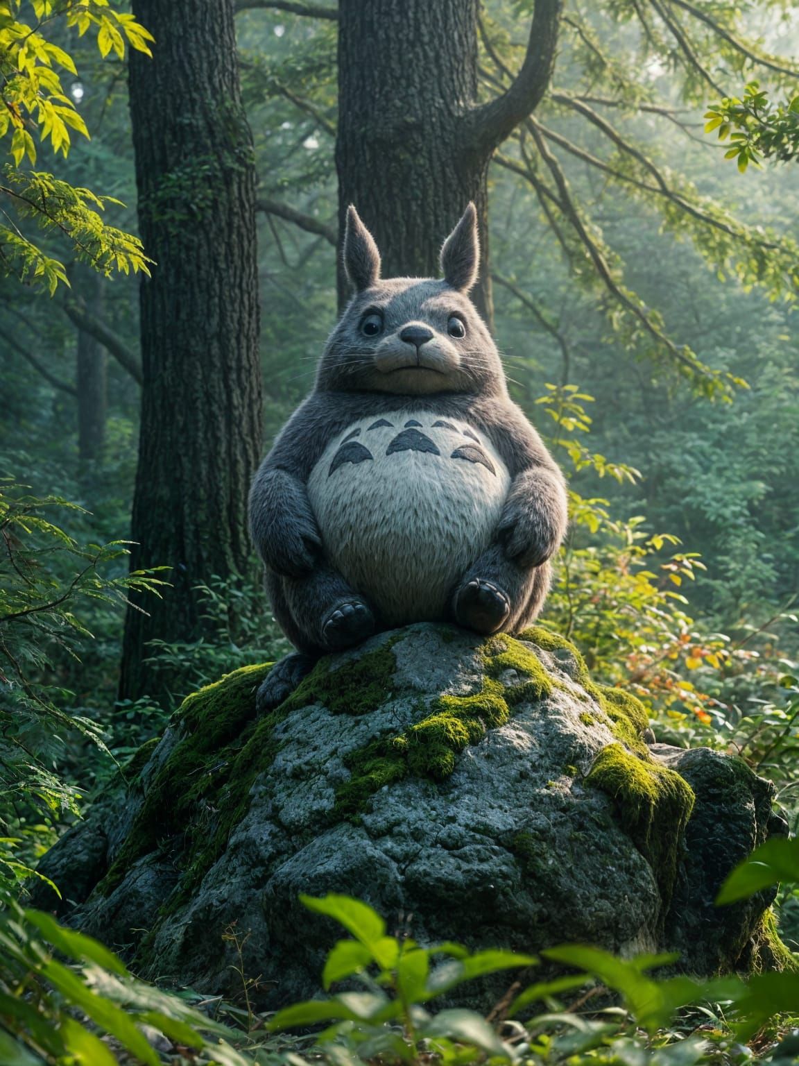 Majestic Totoro in Serene Forest Landscape