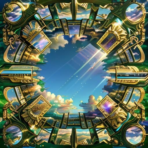 Ethereal Sky: A Retrofuturistic Masterpiece in 3D