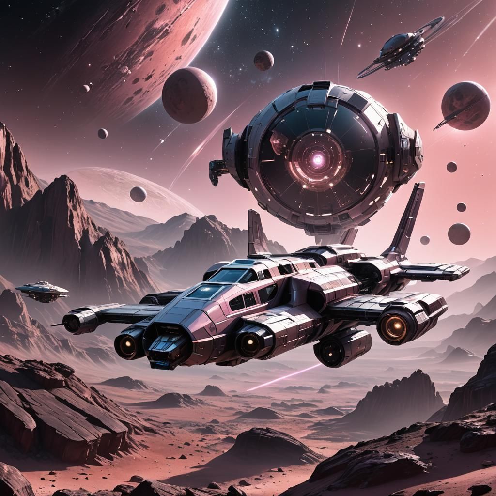 Futuristic Spacecraft Approaches Kuiper Belt in Concept Art