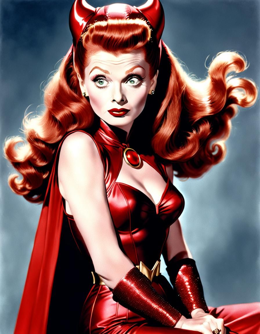 Lucille Ball as Scarlet Witch.